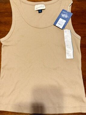 Universal Thread Ribbed Tank Top in Beige